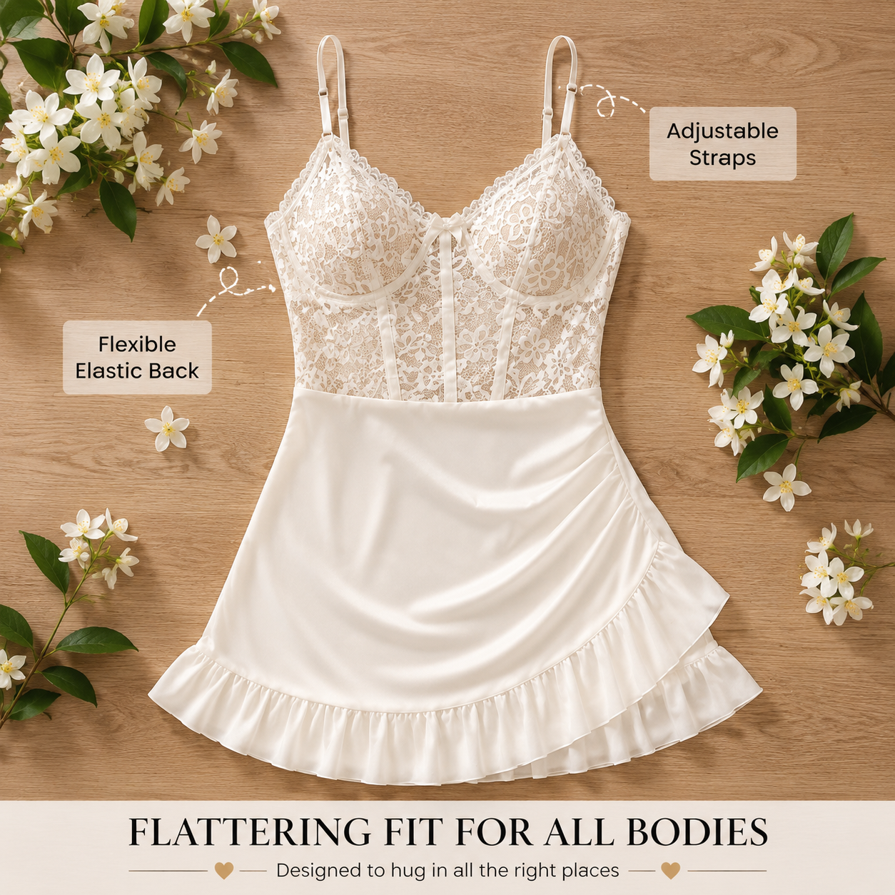 Lace Desire Sheer Mini Dress — main 5