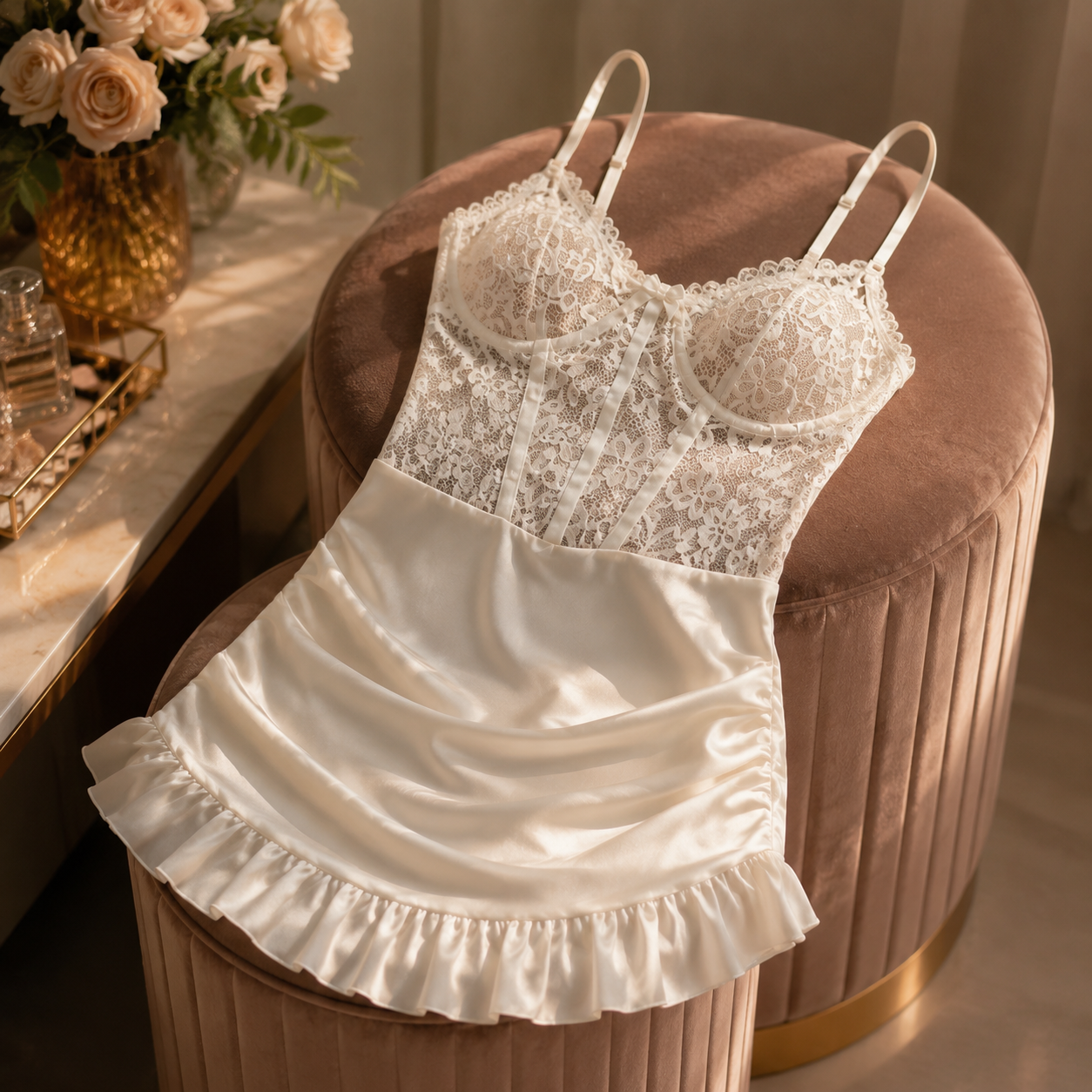 Lace Desire Sheer Mini Dress — sku 2