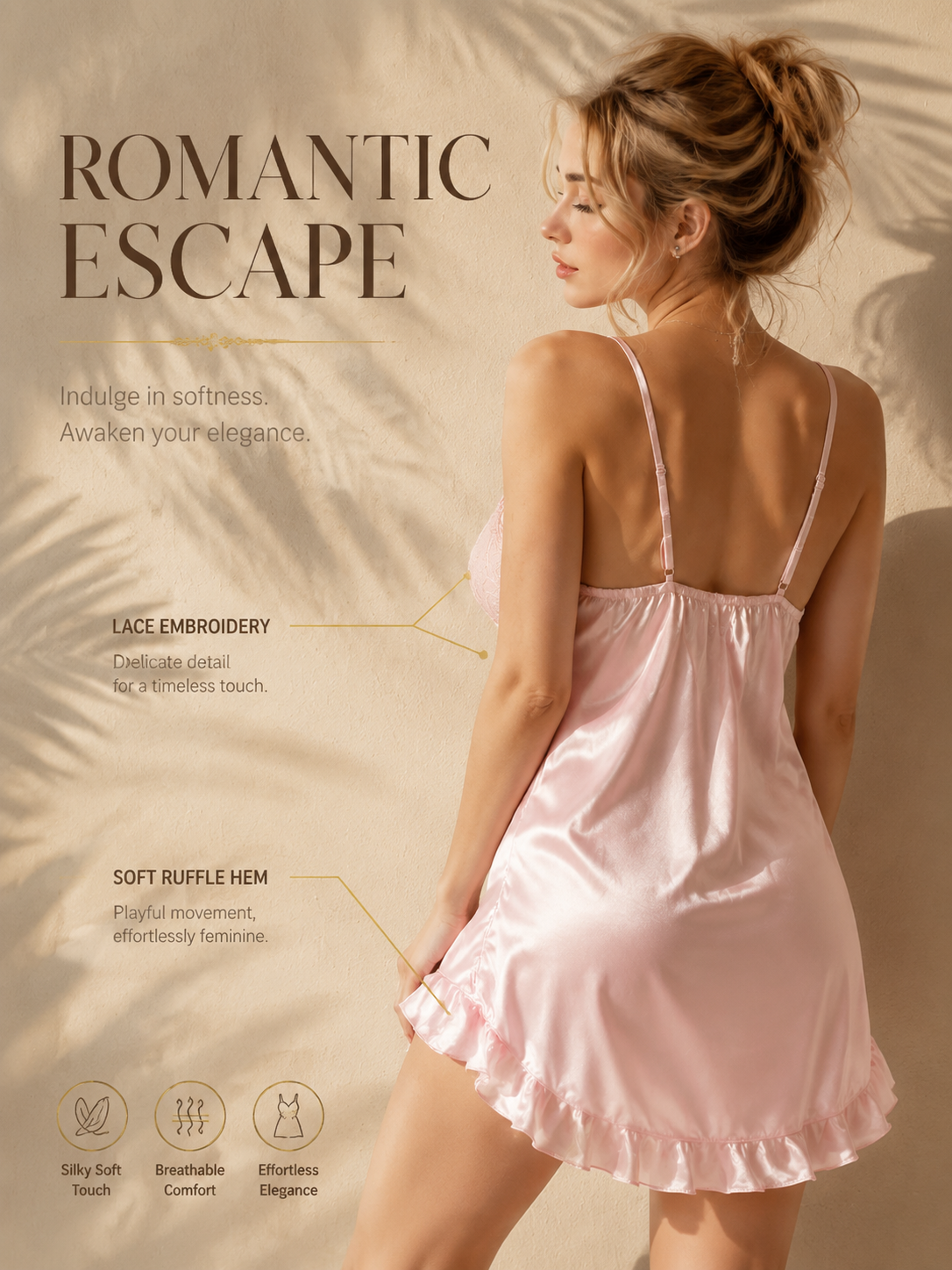 Silk Whisper Lace Cami Sleepwear Set — detail 8