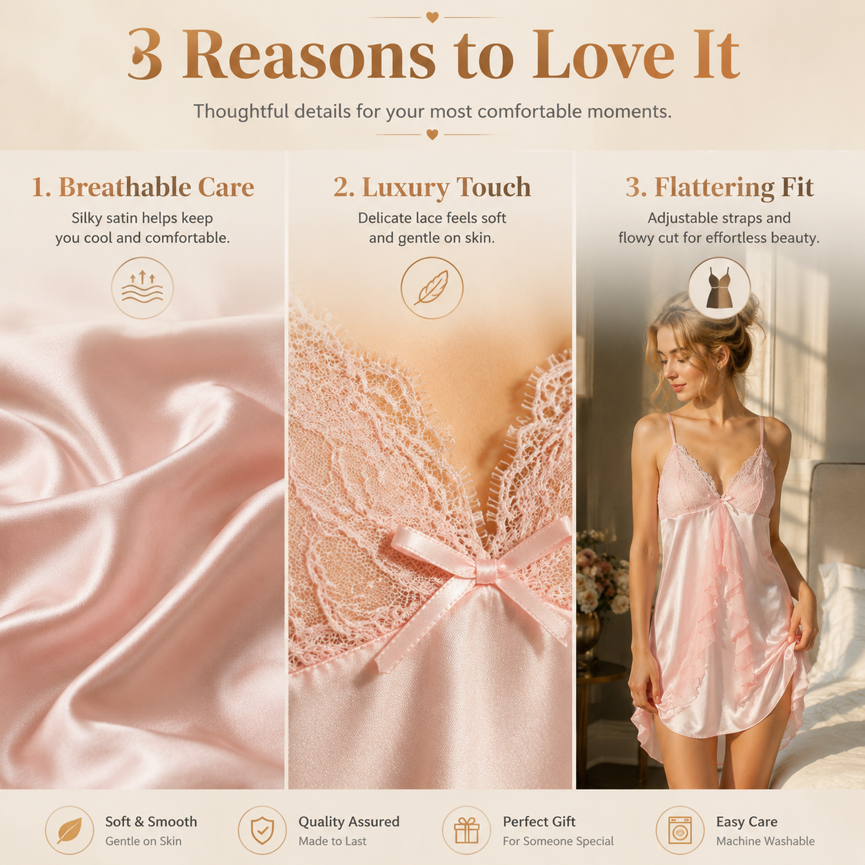 Silk Whisper Lace Cami Sleepwear Set — main 7