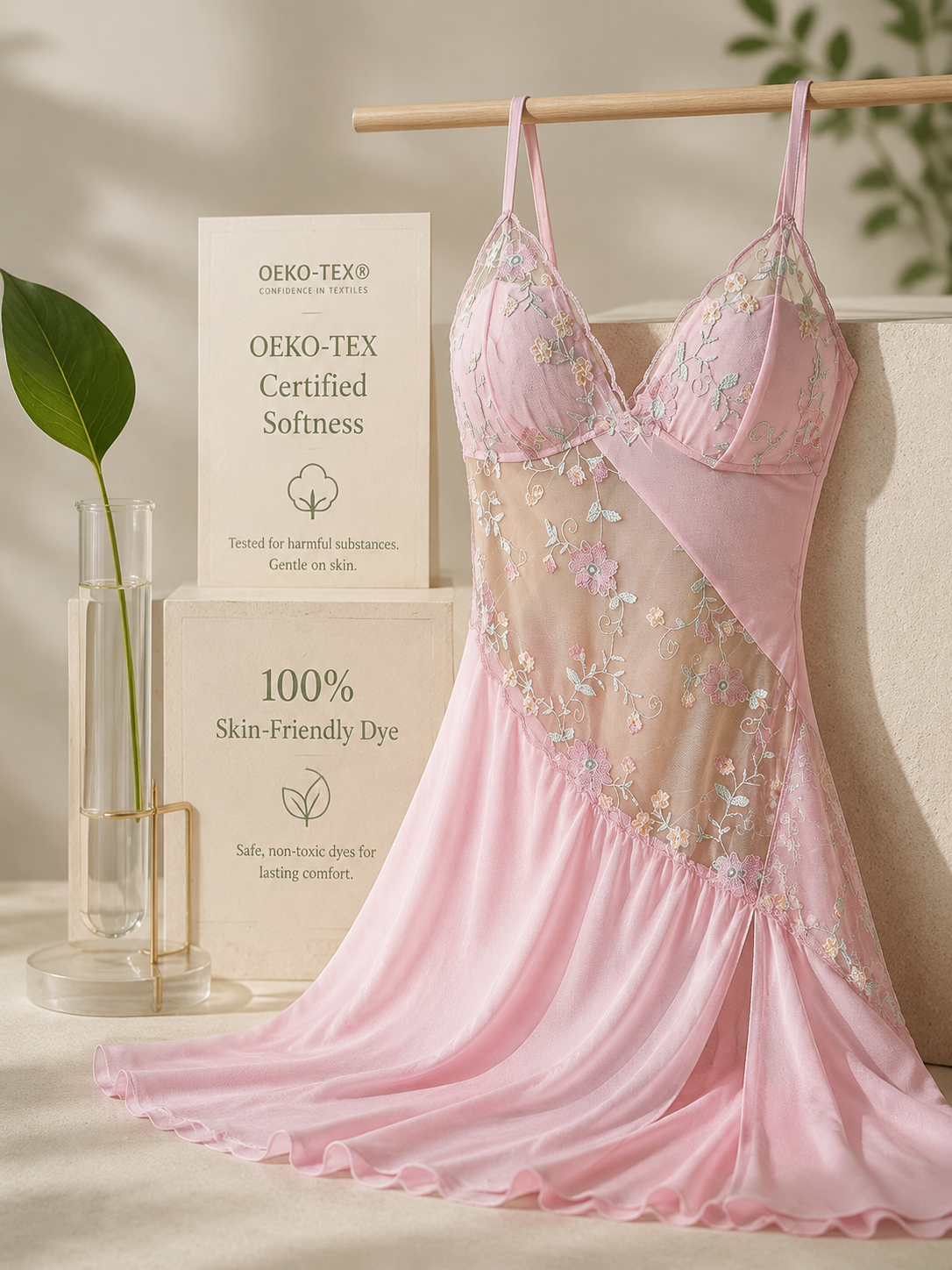 Bloom Desire Sheer Embroidered Chemise — detail 7
