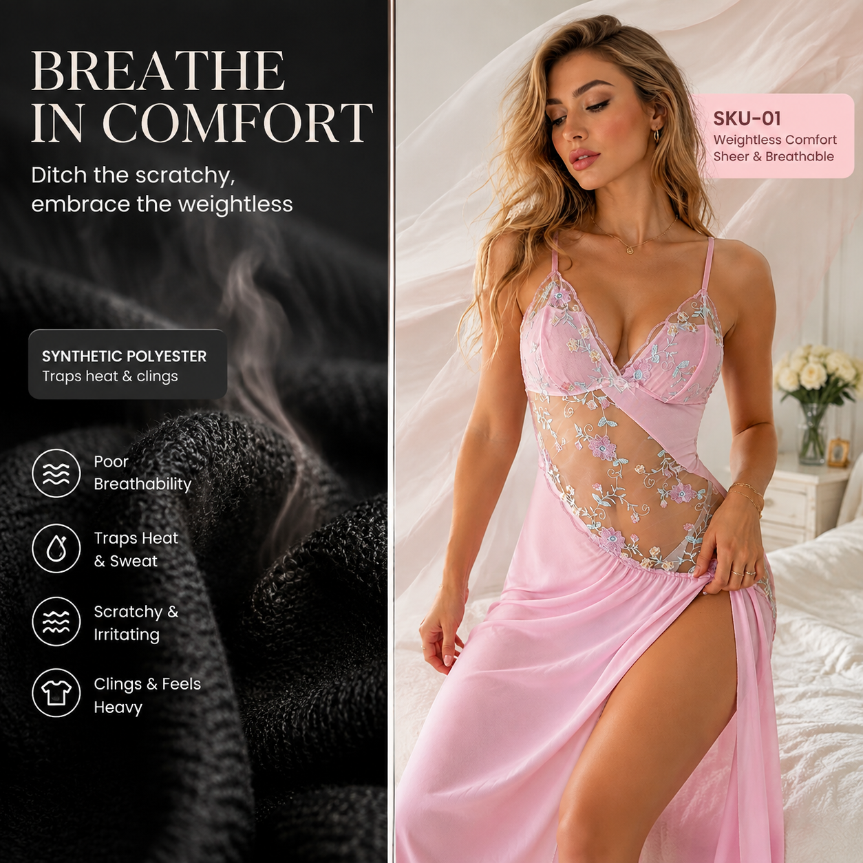 Bloom Desire Sheer Embroidered Chemise — main 2