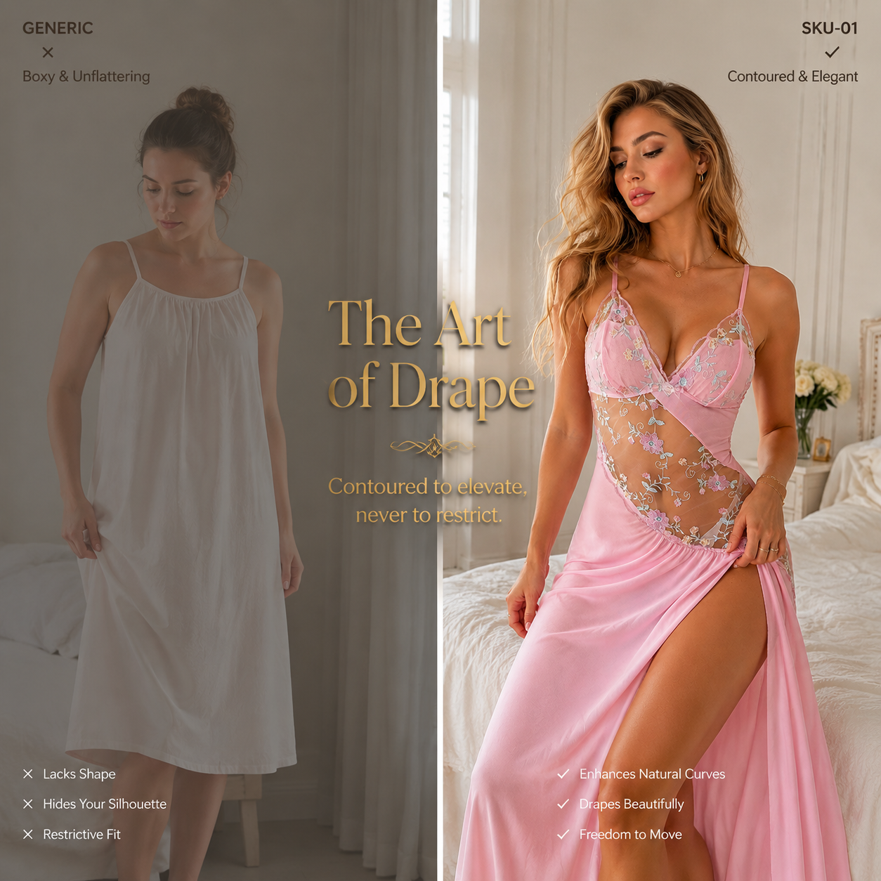 Bloom Desire Sheer Embroidered Chemise — main 6