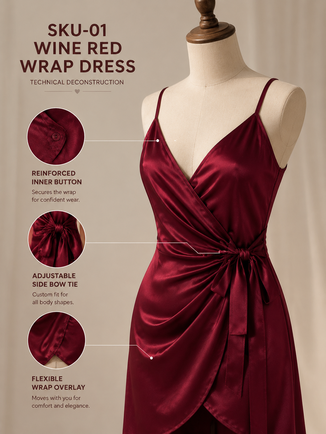 Ethereal Muse Deep V Nightdress — detail 3